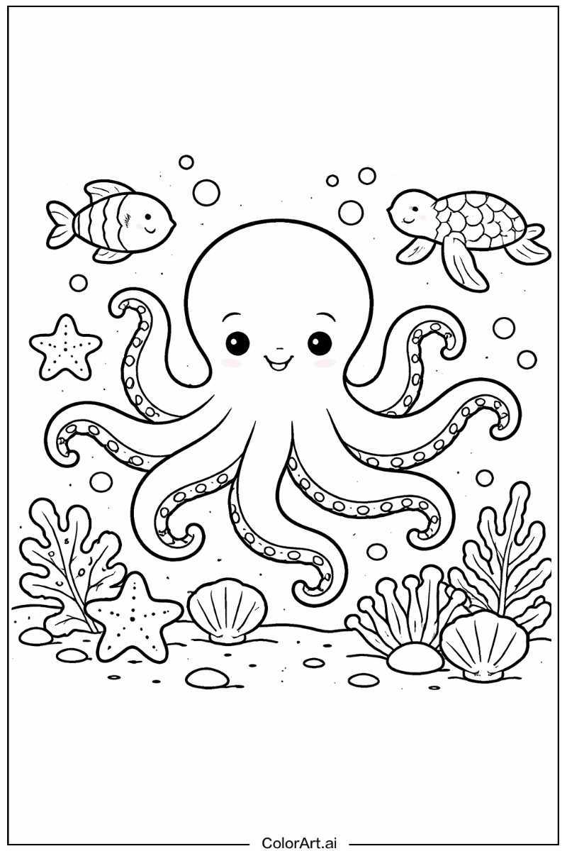 Octopus Ocean animals Scene