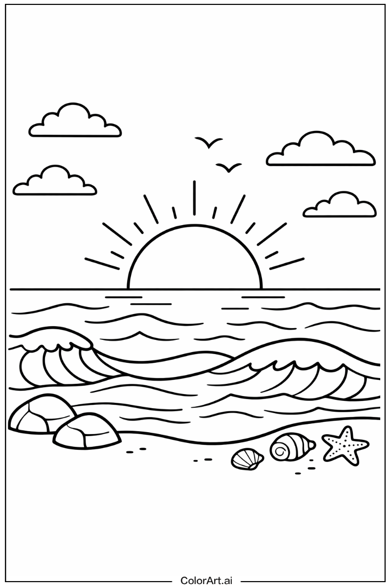 Ocean with Ocean sunset Theme