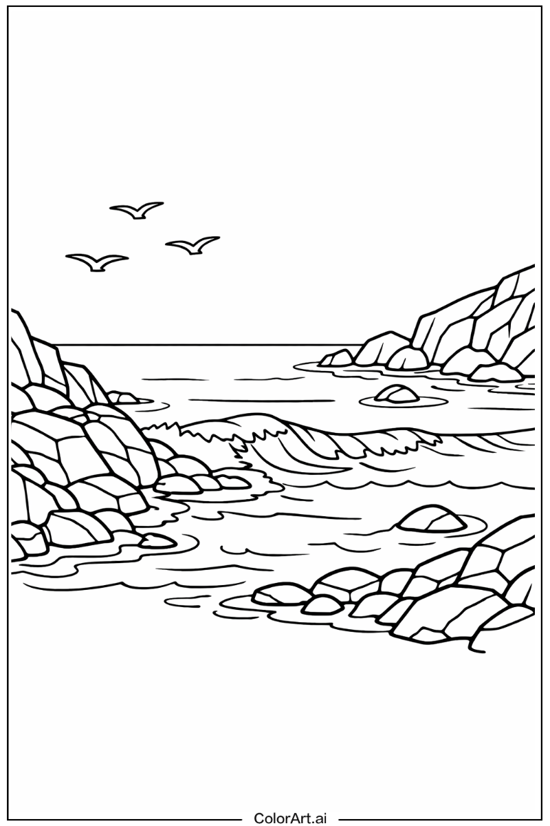 Rocky coast Ocean Design