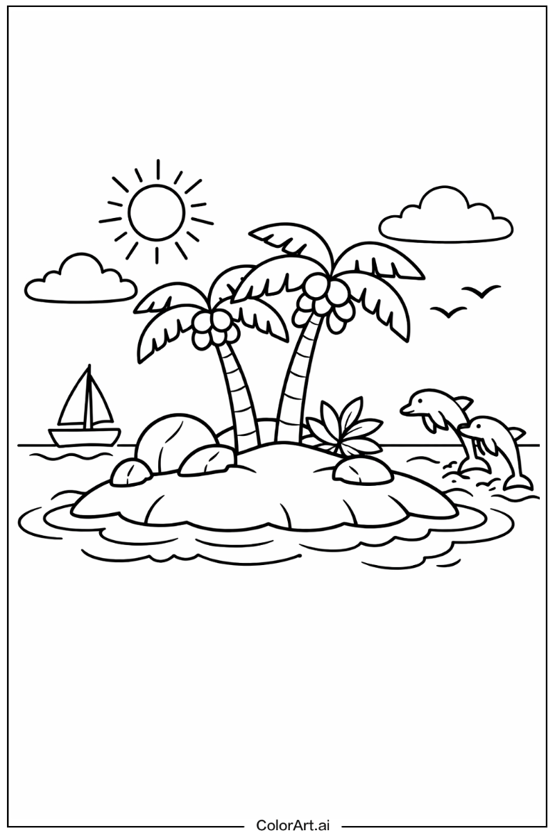 Ocean with Island Theme