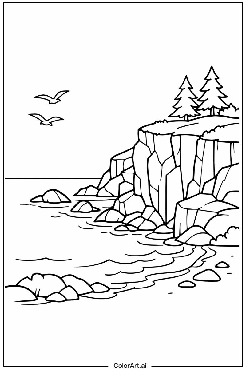 Sea cliff Ocean Scene