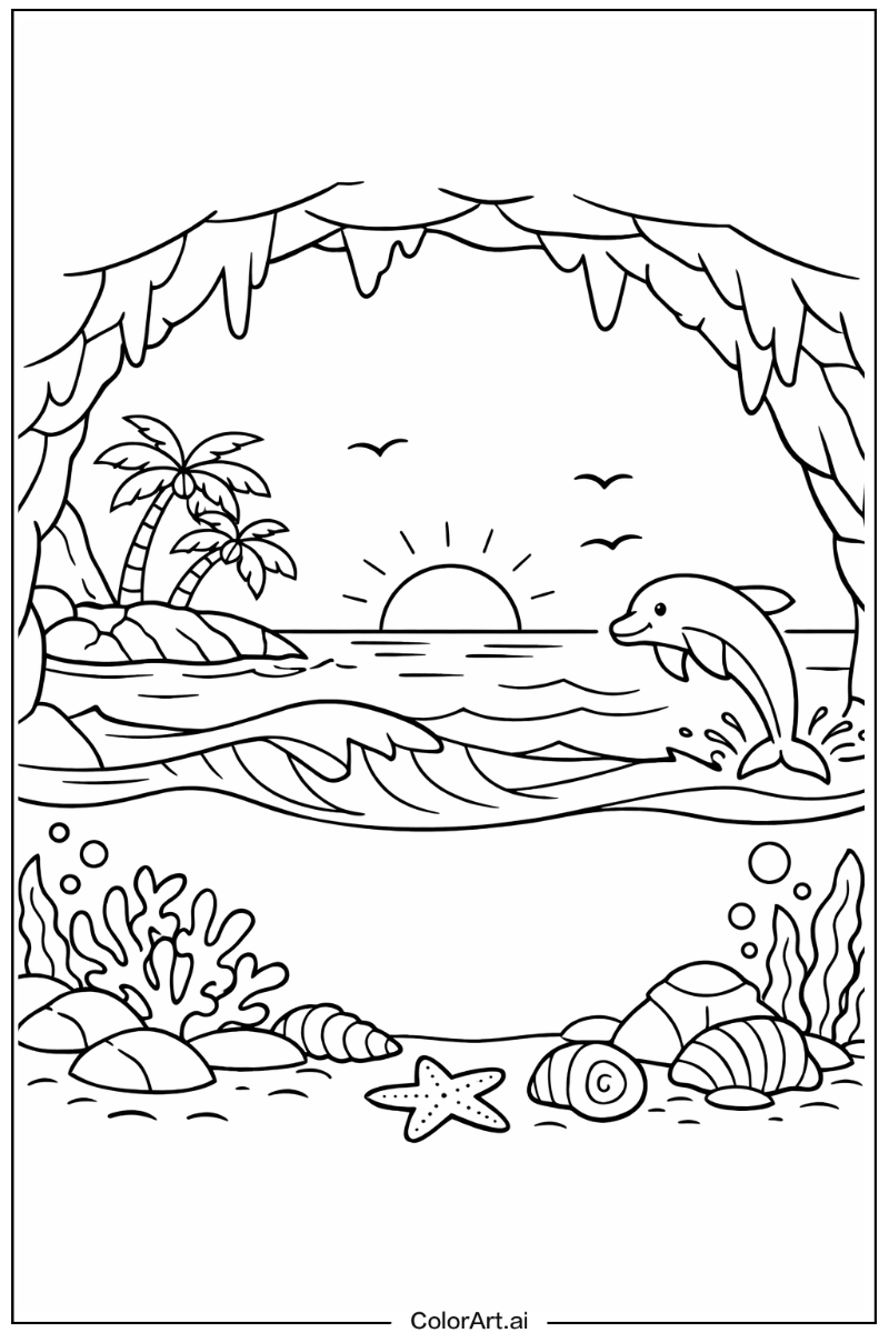 Ocean with Ocean cave Theme