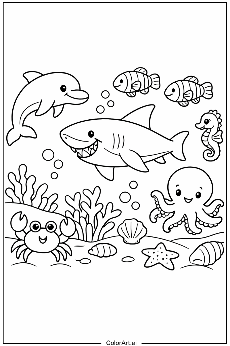 Ocean with Marine life Theme