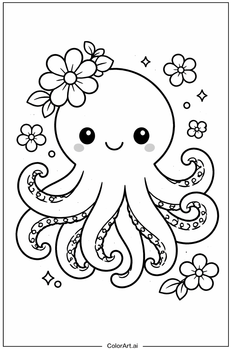 octopus with Flowers 2