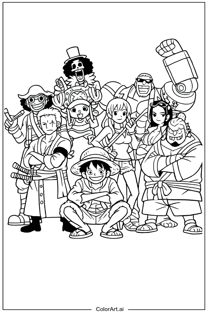 One Piece with Straw hat pirates crew Theme