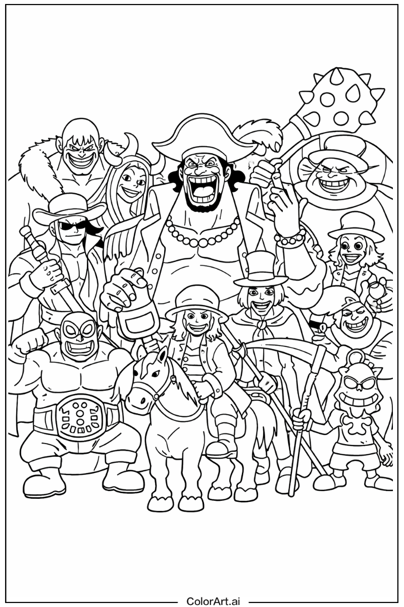 Blackbeard pirates crew One Piece Scene