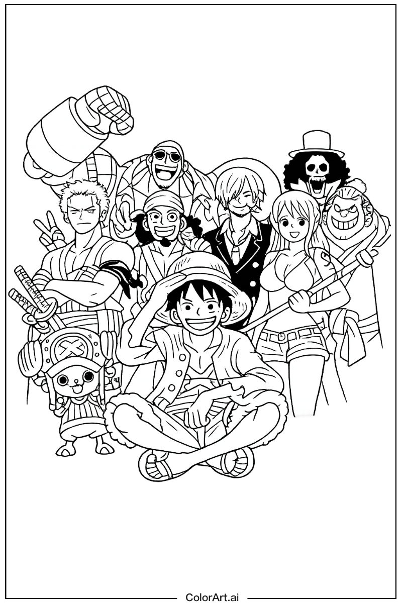 One Piece with Straw hat pirates crew Theme 2