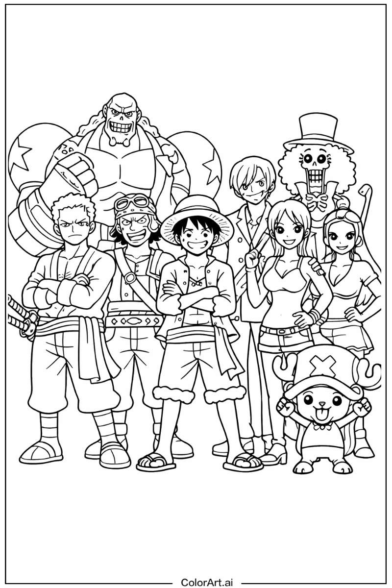 One Piece with Straw hat crew together Theme 2