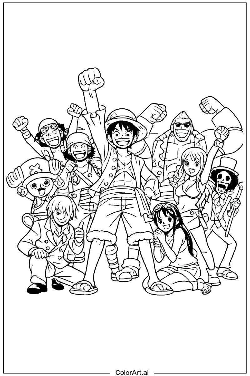 Straw hat pirates victory pose One Piece Scene 2