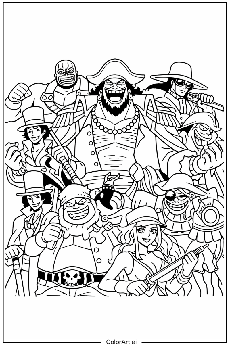 Blackbeard pirates crew One Piece Scene 2