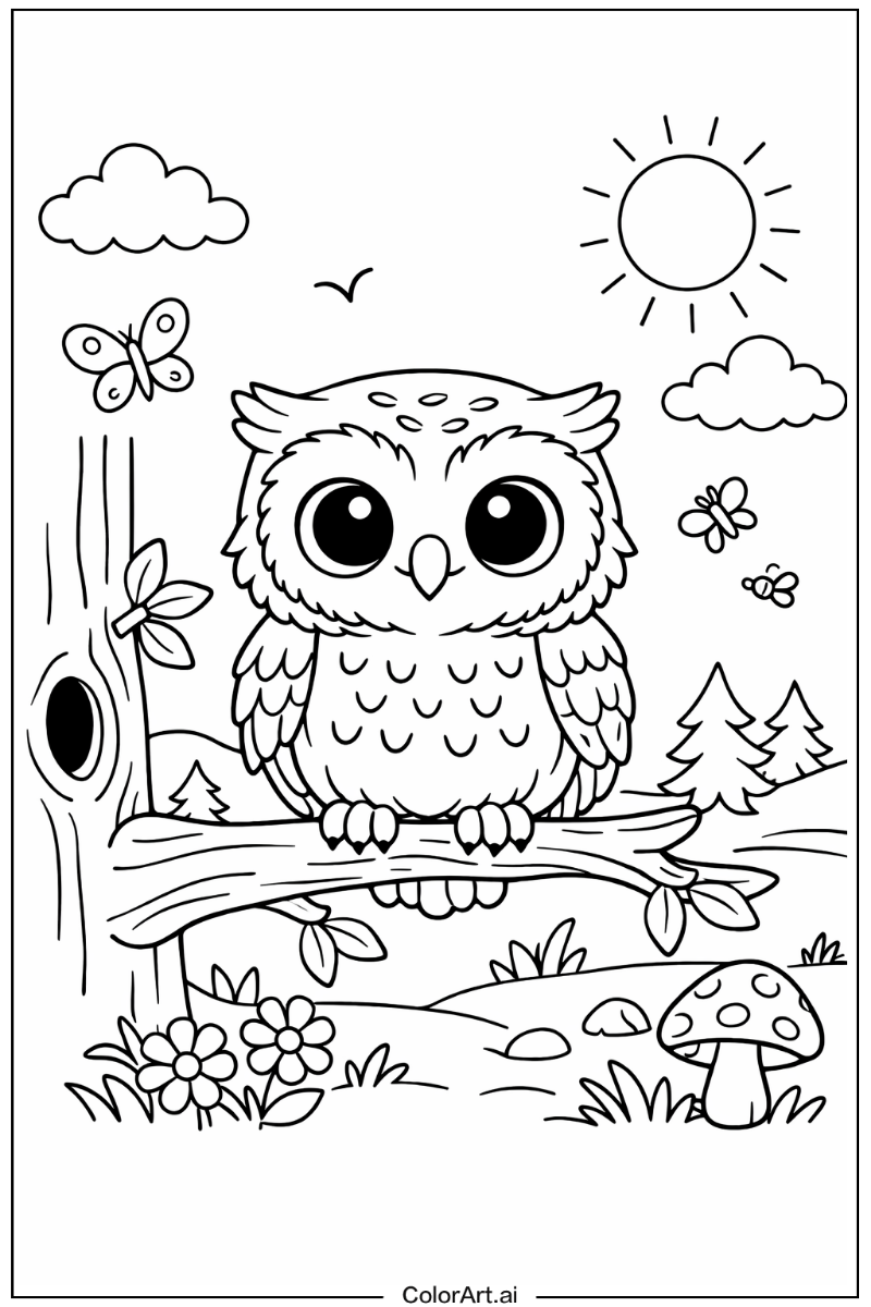 Little owl Owl Scene