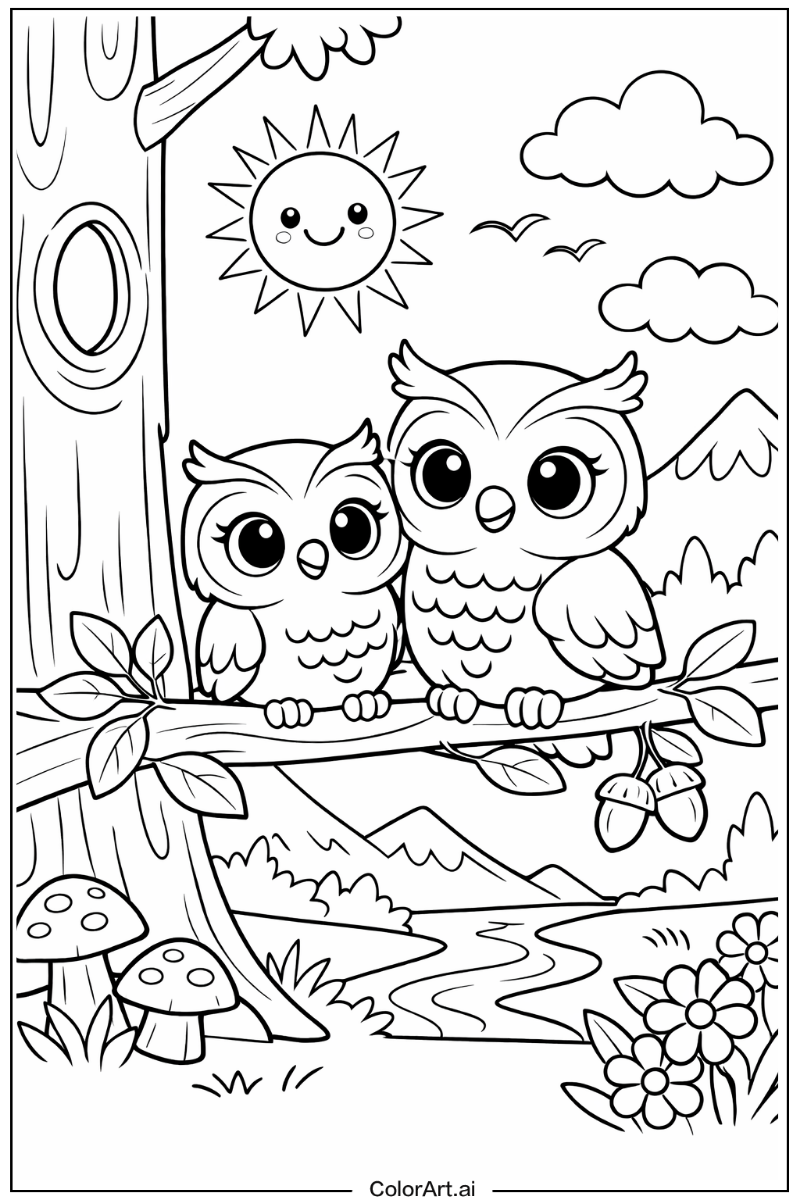 Owl with Cute owl Theme