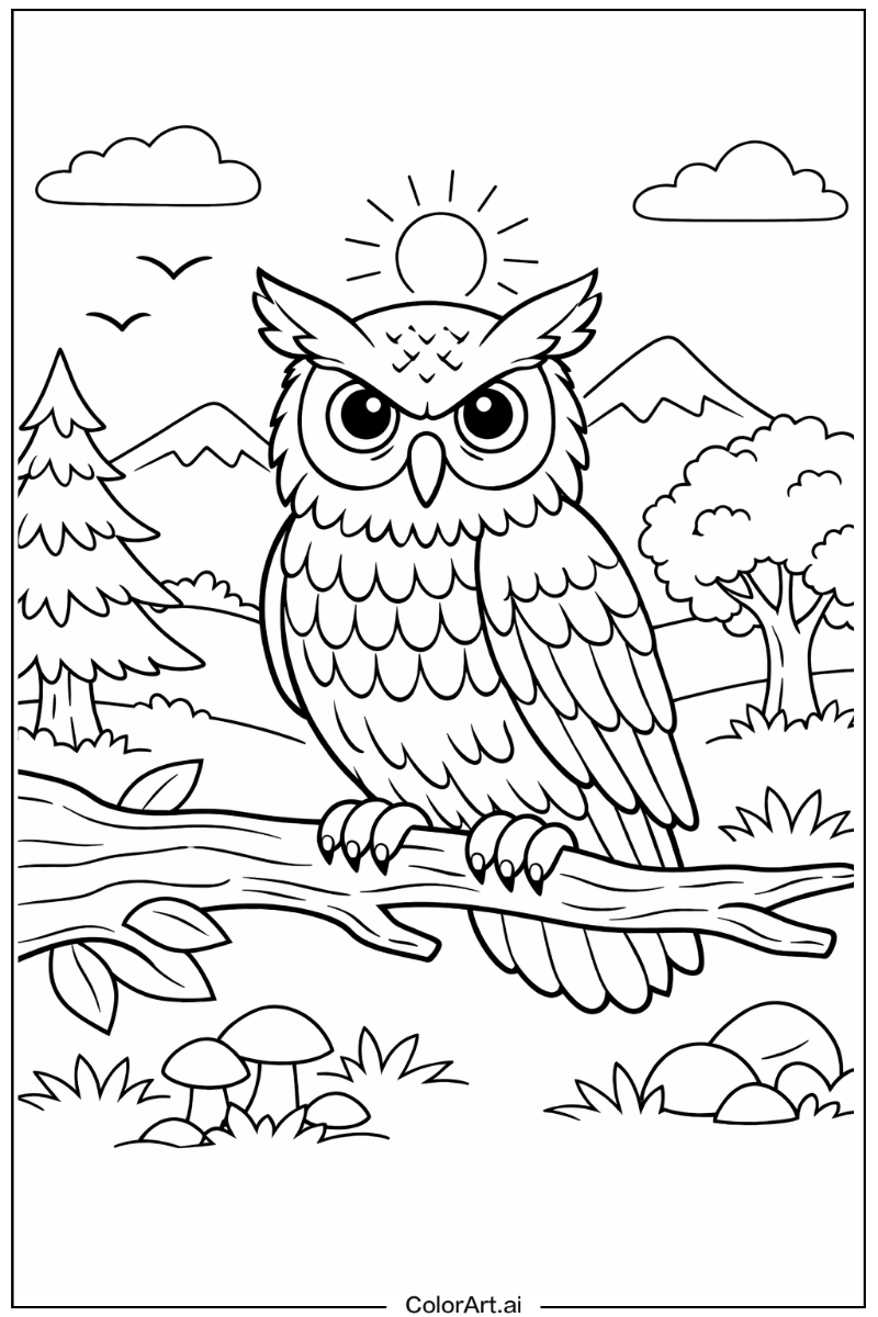 Alert owl Owl Scene