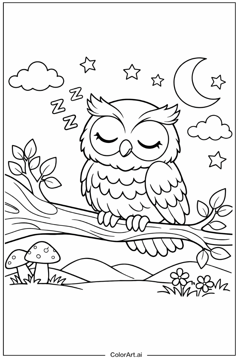 Owl with Sleeping owl Theme