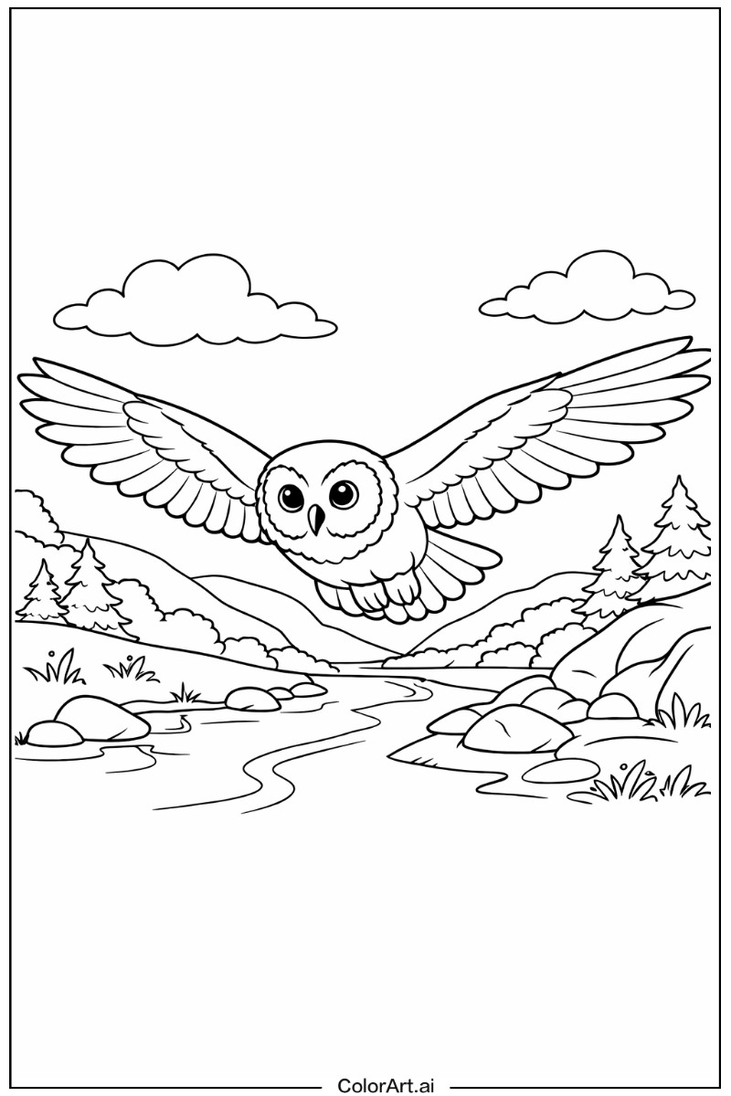 Gliding owl Owl Scene
