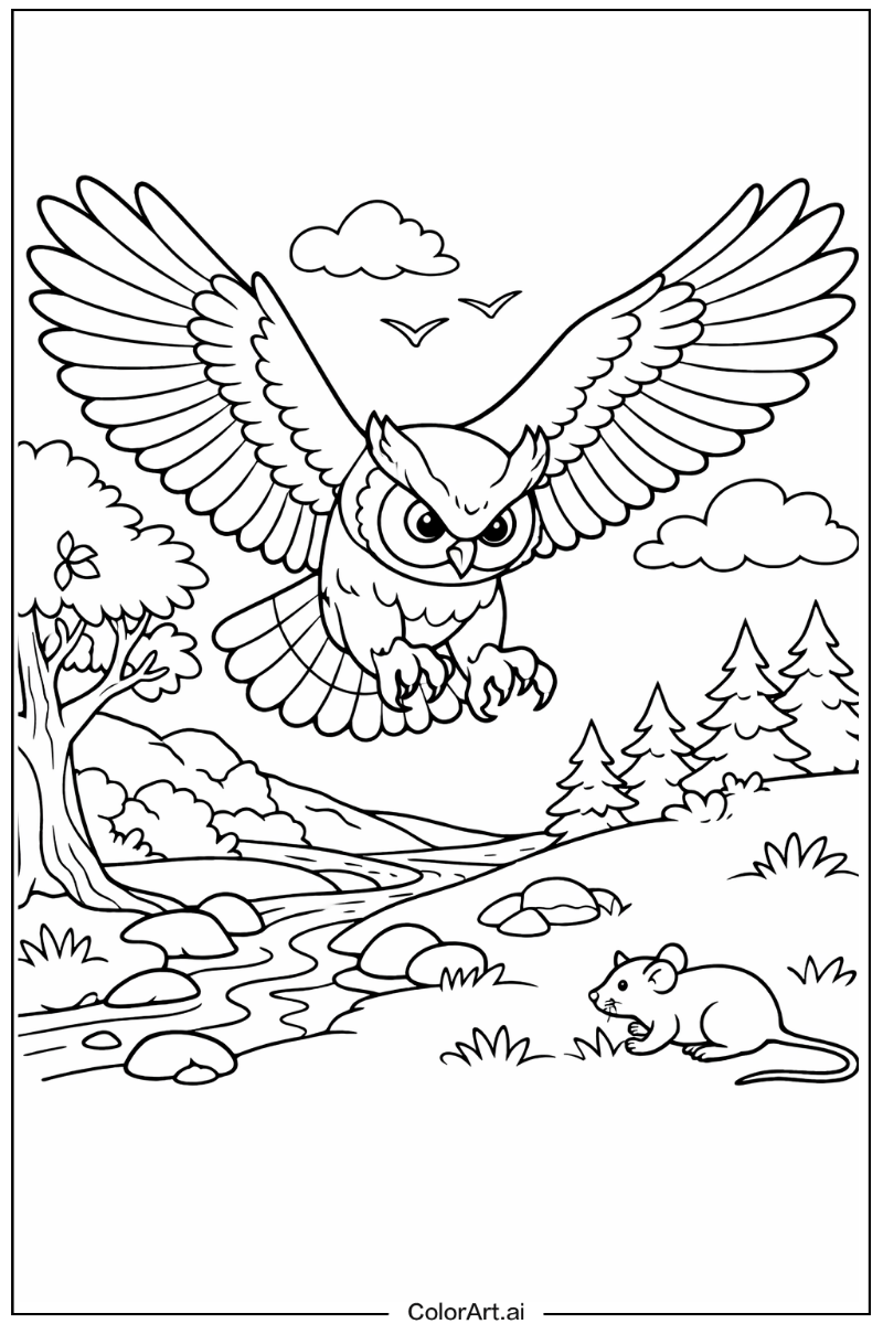 Hunting owl Owl Scene