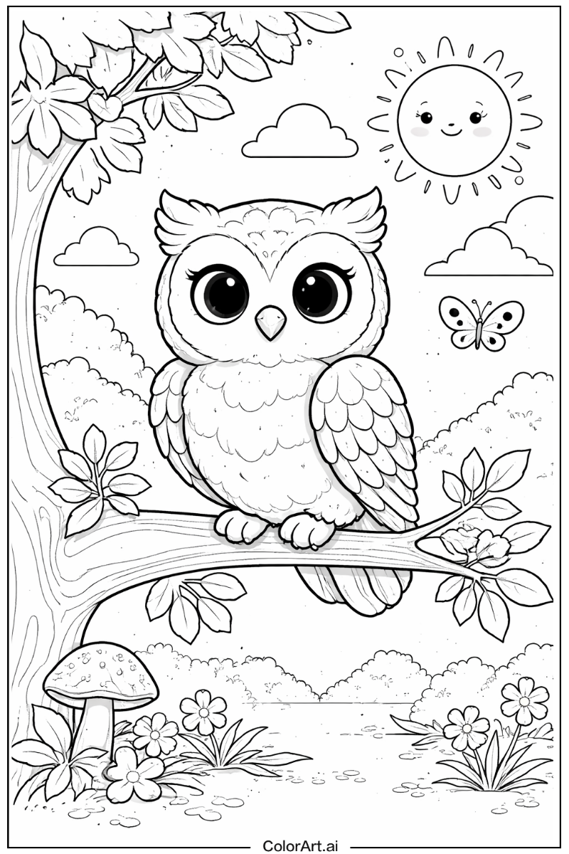 Daytime owl Owl Scene