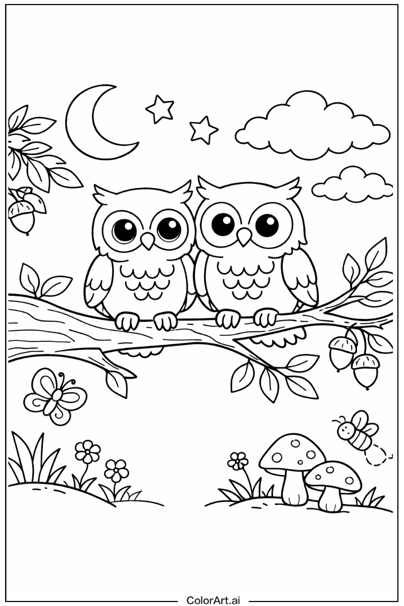 Tree branch owl Owl Design