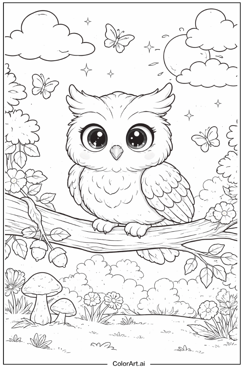 Anime owl character Owl Scene