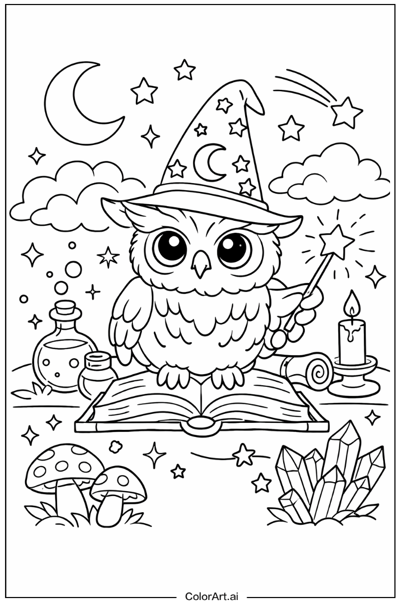 Owl with Magic owl Theme