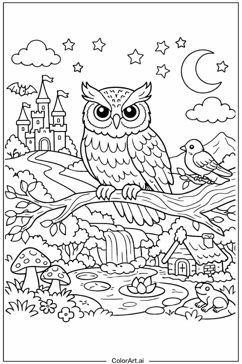 Fantasy owl Owl Scene