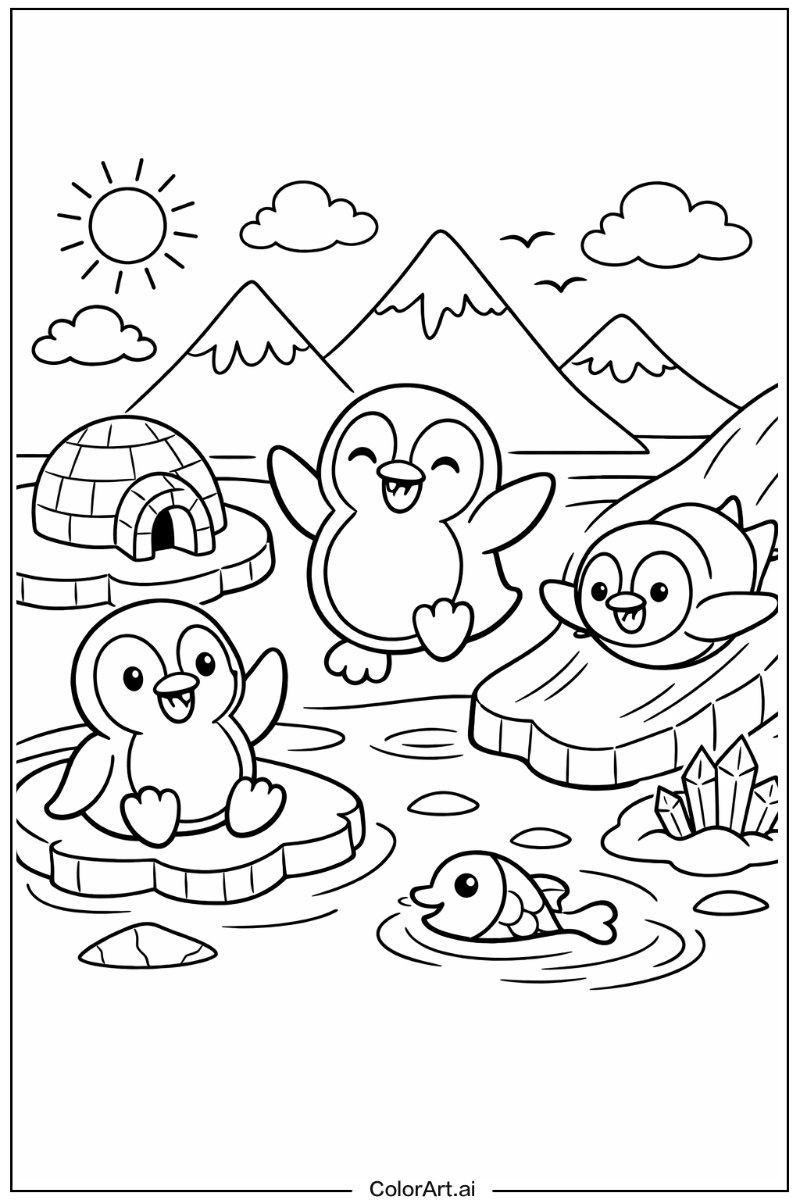 Penguin with Happy penguin Theme