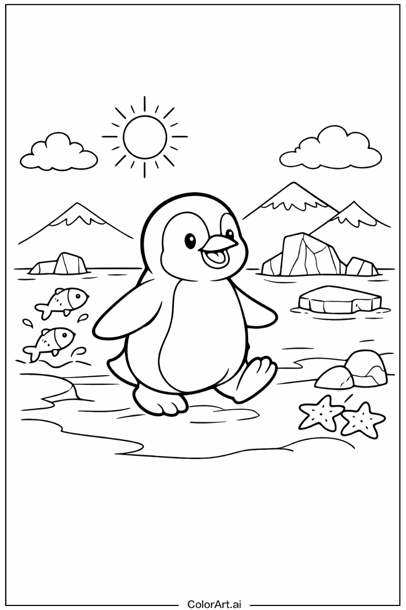 Penguin with Walking penguin Theme