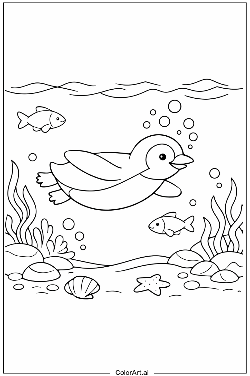 Penguin with Swimming penguin Theme