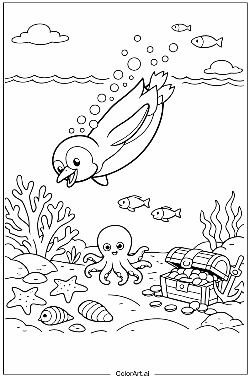 Diving penguin Penguin Design