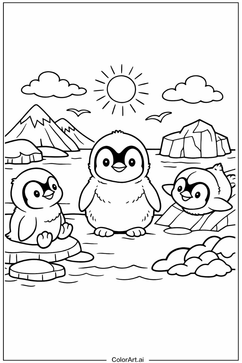 Penguin with Baby penguin Theme