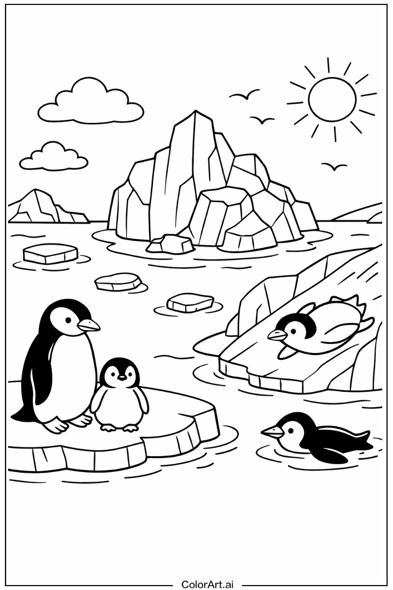 Iceberg penguin Penguin Scene