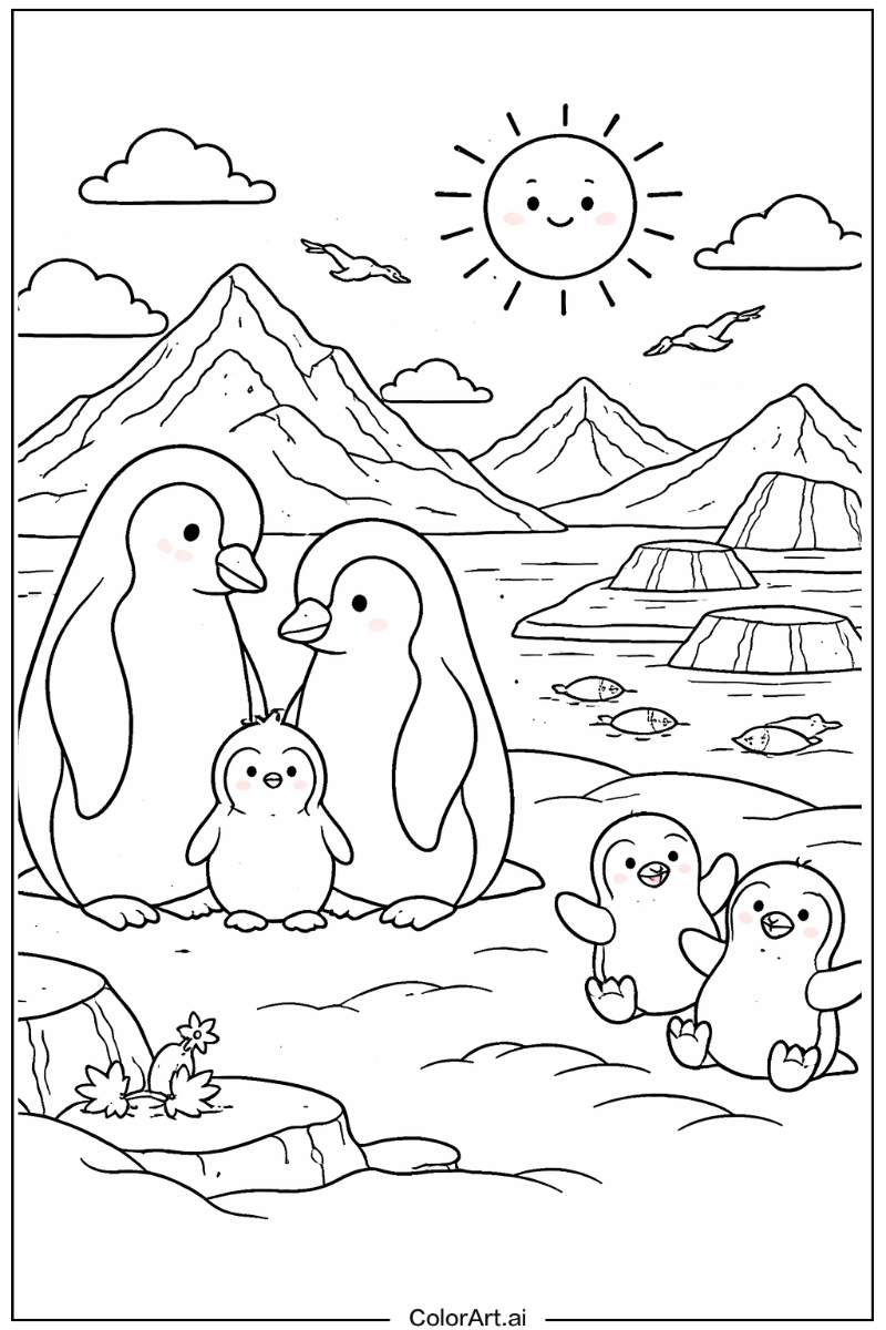 Penguin with Antarctica penguin Theme