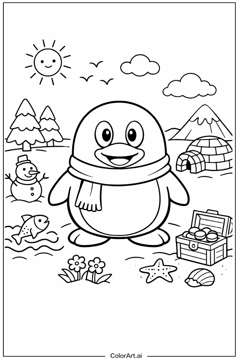 Penguin with Qq penguin logo Theme