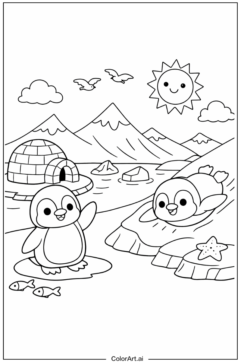 Little penguin Penguin Scene 2