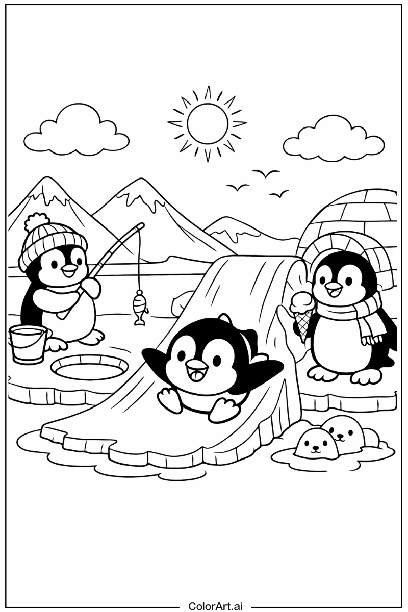 Cartoon penguin Penguin Design 2