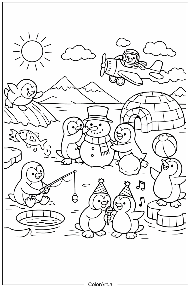 Funny penguin Penguin Scene 2