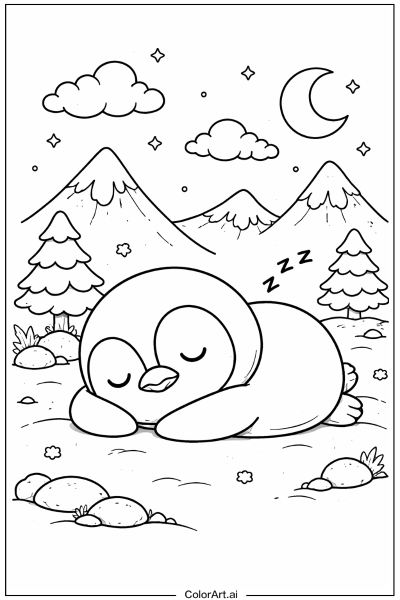 Sleeping penguin Penguin Scene 2