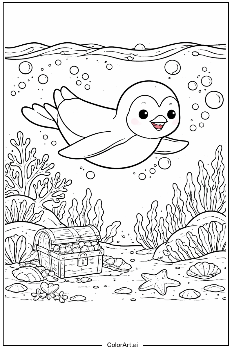 Penguin with Swimming penguin Theme 2