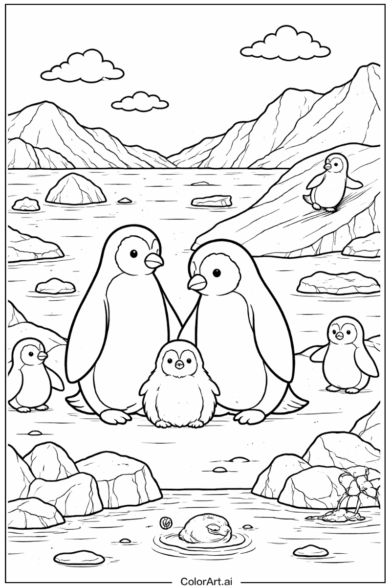 Penguin with Antarctica penguin Theme 2