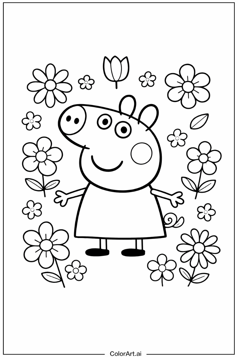 Peppa pig with Flowers 6