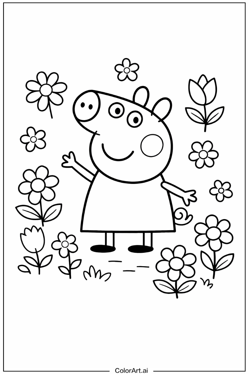 Peppa pig with Flowers 7