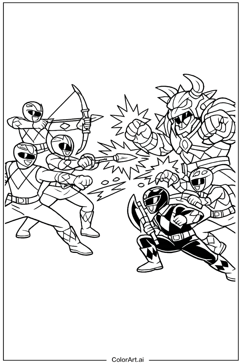 Power range with Power rangers battle scene Theme