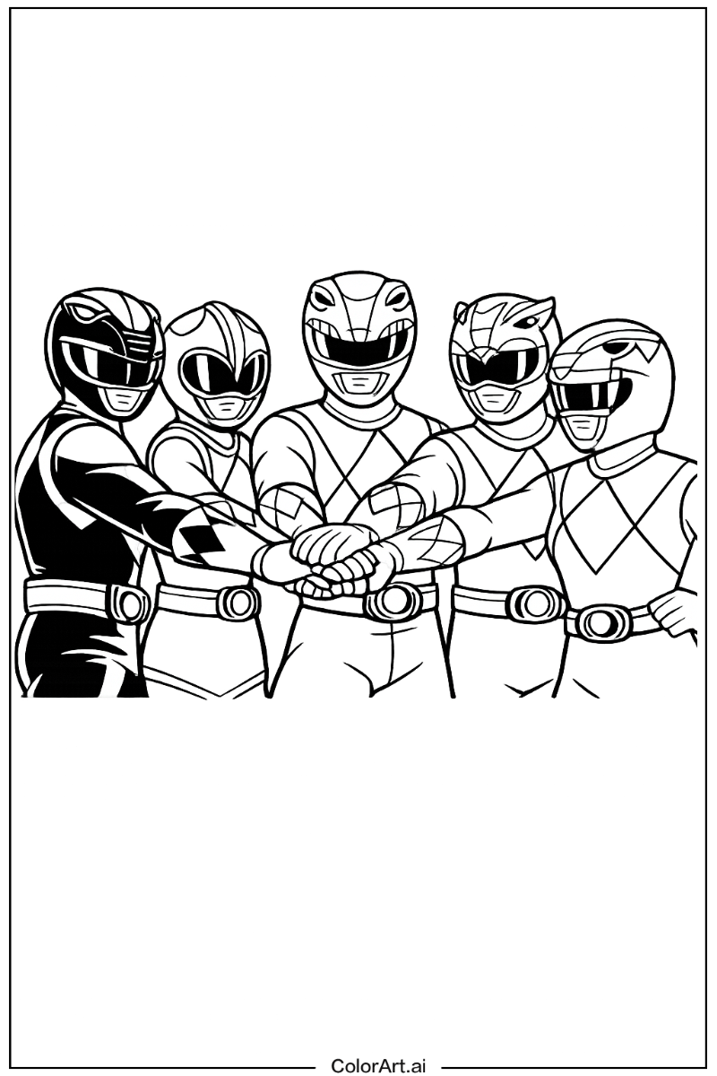 Power rangers teamwork Power range Scene