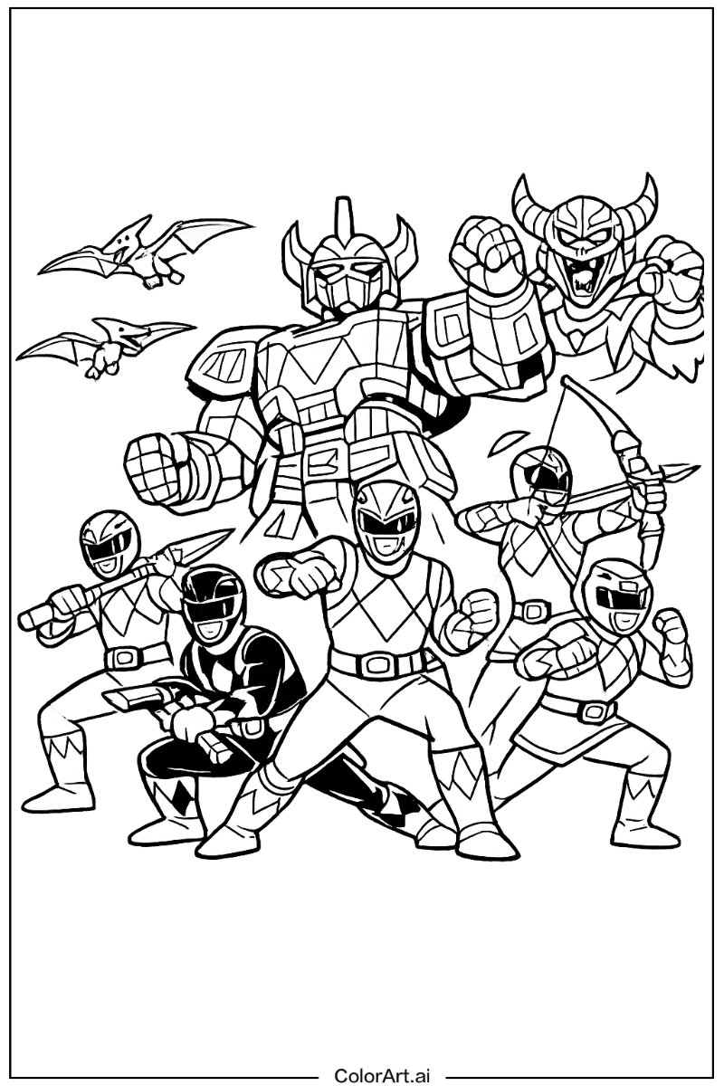 Power range with Mighty morphin power rangers Theme