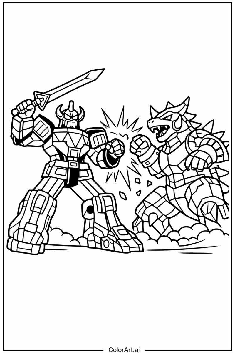 Power range with Megazord battle scene Theme