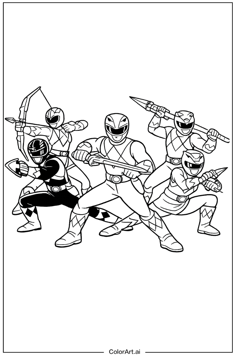 Power rangers action pose Power range Design