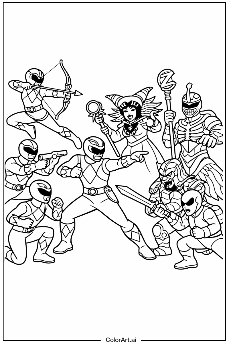 Power rangers vs villains Power range Scene