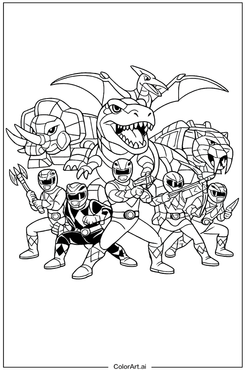 Power range with Power rangers dinosaur theme Theme