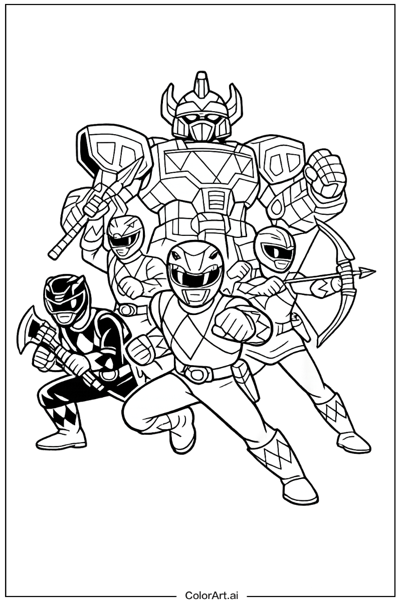 Power range with Mighty morphin power rangers Theme 2