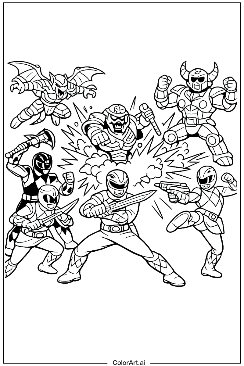 Power range with Power rangers battle scene Theme 2